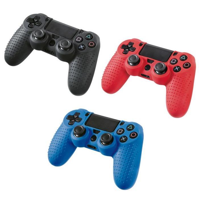 UTGATT - HAMA PS4 Handkontrollsskydd 3st i Silikon - Röd / Blå / Svart