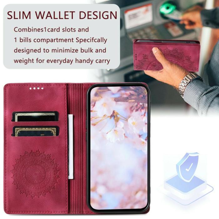 OEM - Mobilskal till Samsung Galaxy S26 Ultra Magnetstängning Konstläder Mönster Rosa