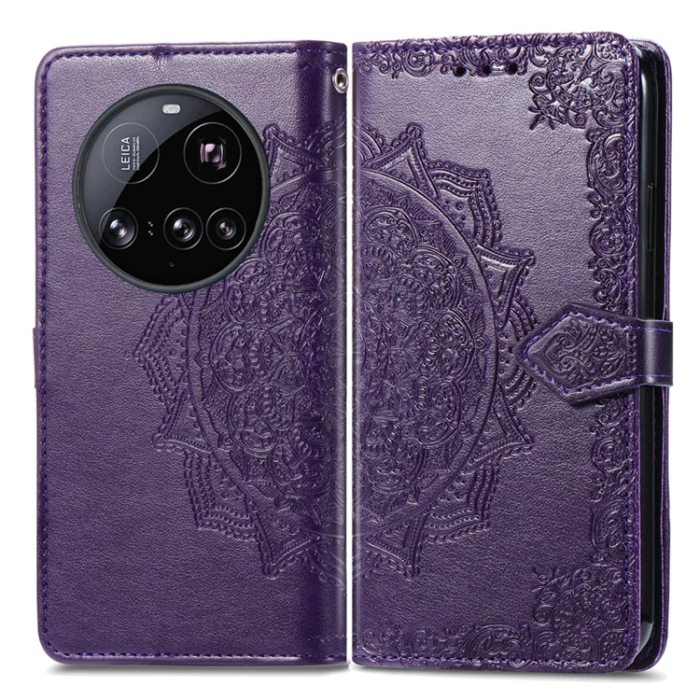 A-One Brand - Xiaomi 15 Ultra Plånboksfodral Mandala Flower Läder - Lila