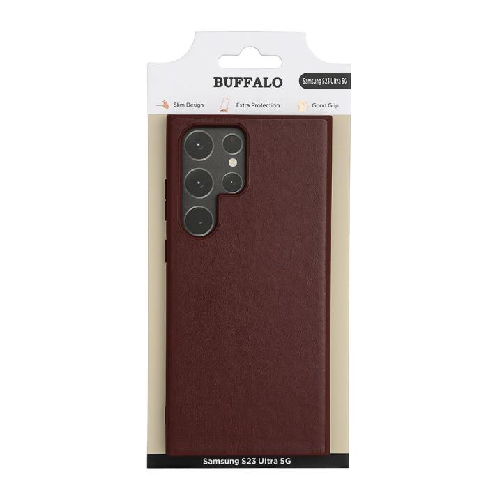 BUFFALO - BUFFALO Galaxy S23 Ultra 5G Skal Läder - Brun