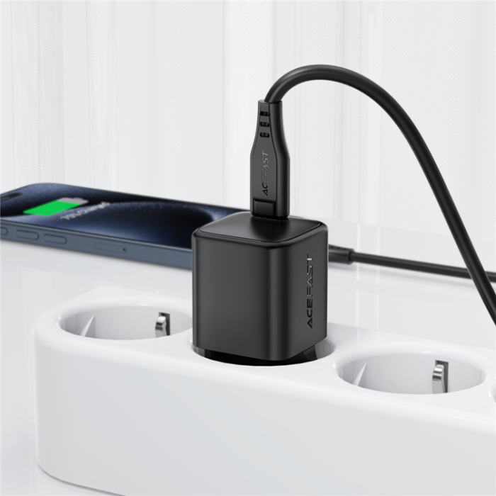 Acefast - ACEFAST Mini GaN Snabbladdare 20W USB-C EU A117 PD - Svart