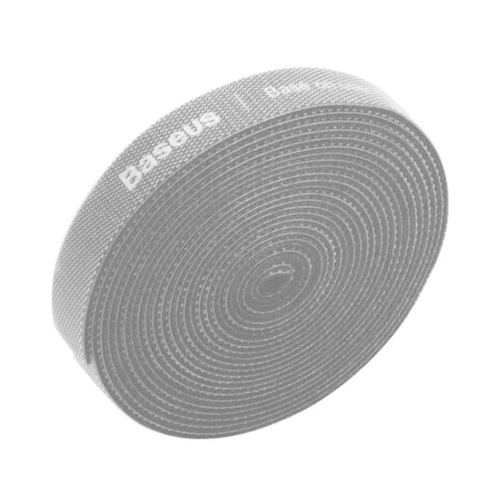BASEUS - Baseus Rainbow Circle Velcro Straps Organizing Kabel 3m - Grå