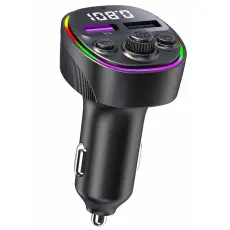OEM - CS2 Dual USB 66W Snabbladdare med digital display och FM-s&auml;ndare