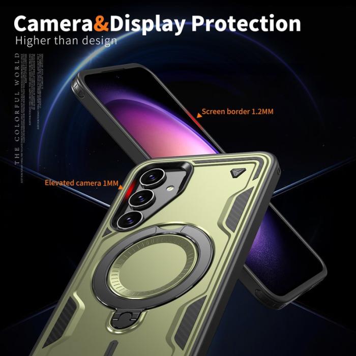 N/A - Mobilskal till Samsung Galaxy S23 FE Plast Militärskydd - Olivgrön