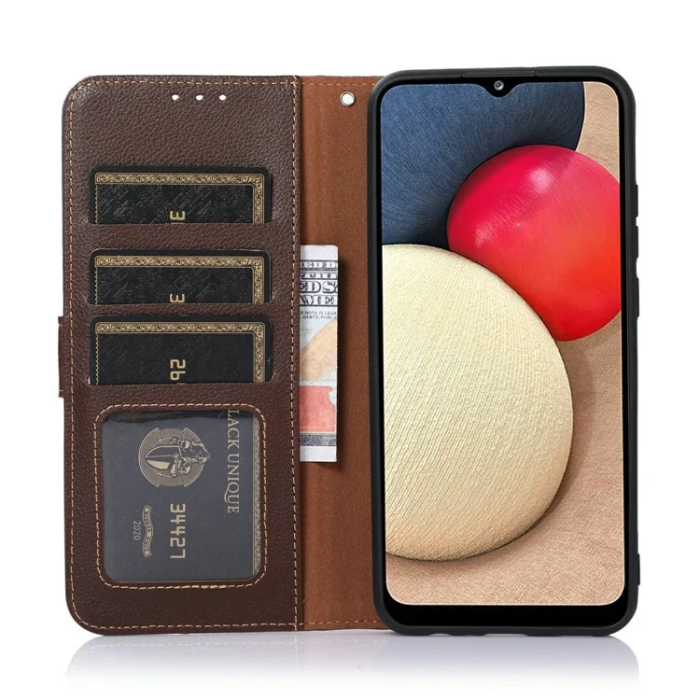 KHAZNEH - KHAZNEH iPhone 17 Pro Max Plånboksfodral RFID Blocking - Brun