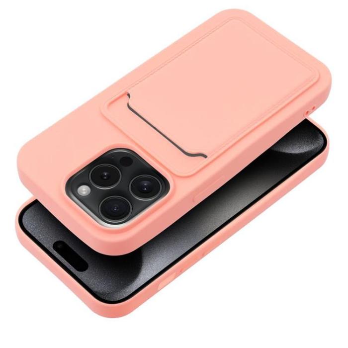 OEM - iPhone 15 Pro Mobilskal Korthållare - Rosa