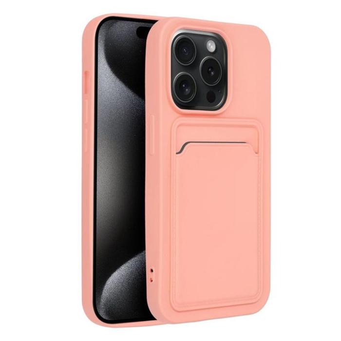 OEM - iPhone 15 Pro Mobilskal Korthållare - Rosa