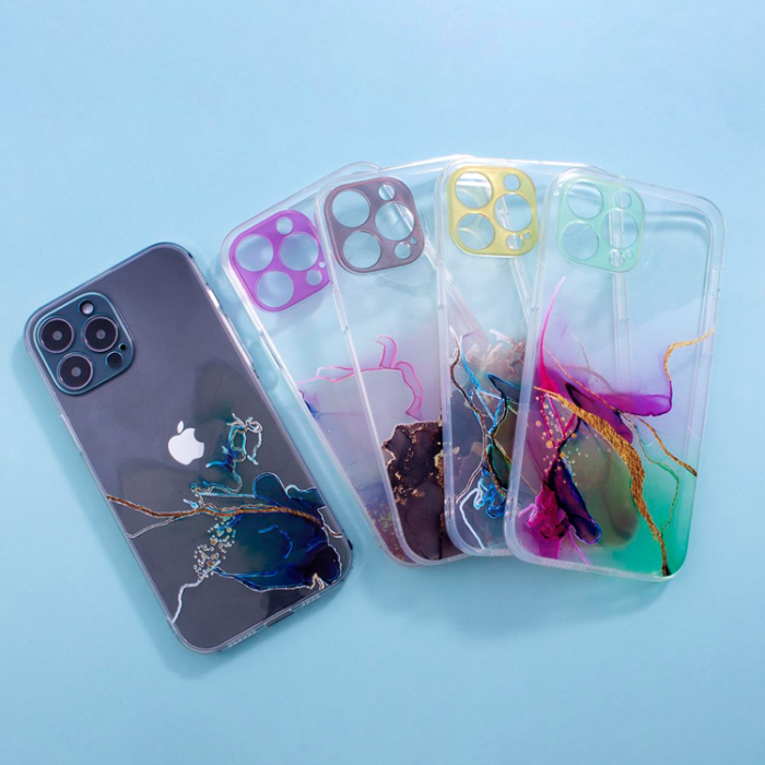 OEM - Galaxy A12 (2020/2021) Skal Marble - Orange