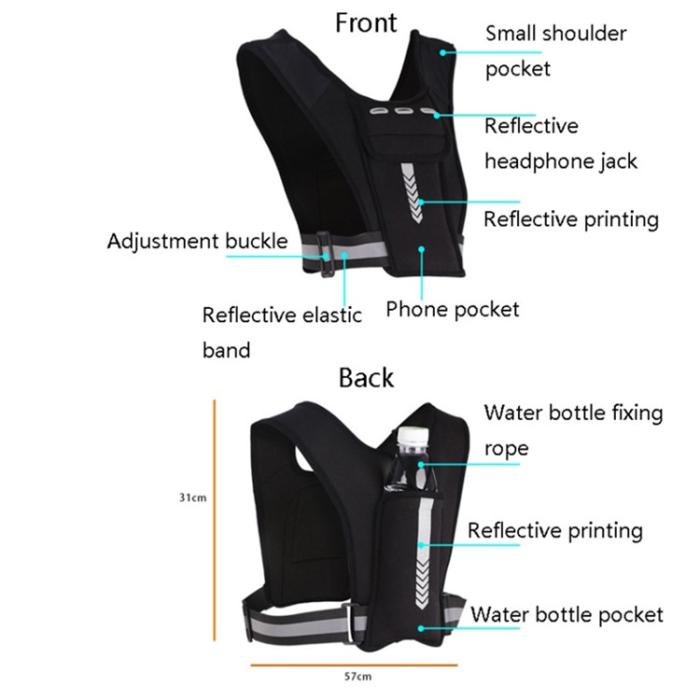 A-One Brand - Running Reflexvästväska För Outdoor Sport - Svart