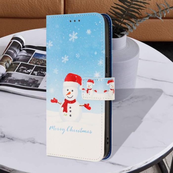 OEM - Samsung Galaxy A57 Plånboksfodral Konstläder Julmönster - Snöflinga