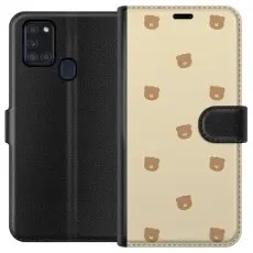 Gustaf - Pl&aring;nboksfodral till Samsung Galaxy A21s med Bj&ouml;rnm&ouml;nster