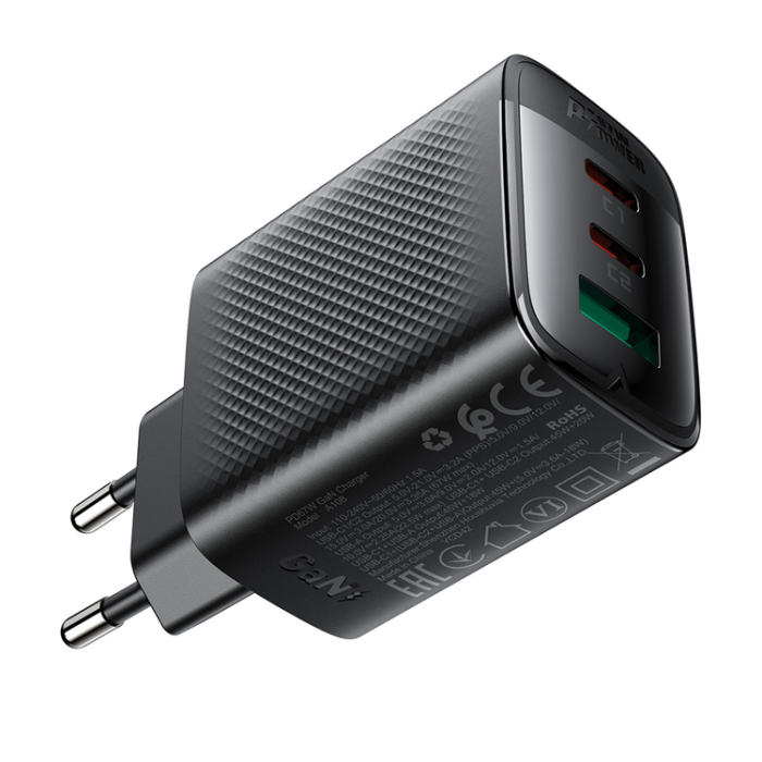 Acefast - Acefast Väggladdare 1x USB-A/2x USB-C 67W A108 - Svart