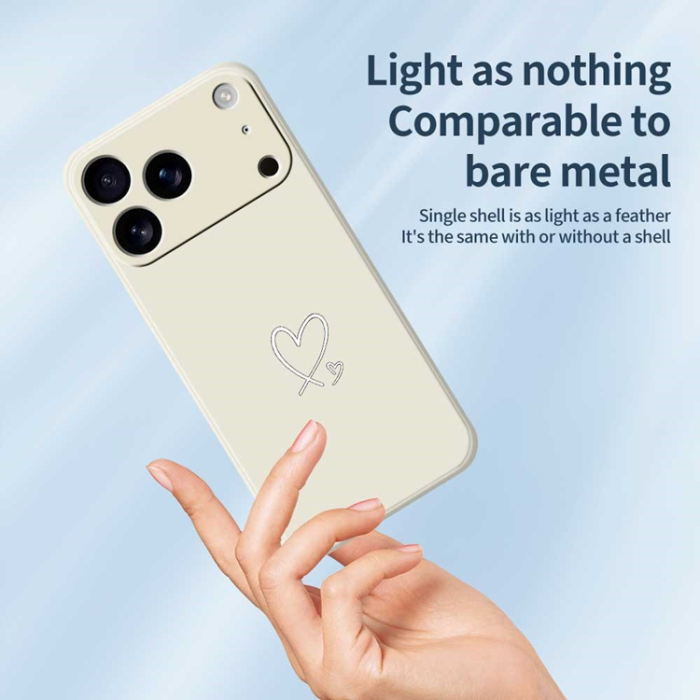 A-One Brand - iPhone 17 Pro Mobilskal Vit Love Pattern TPU - Lila