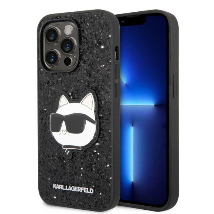 Karl Lagerfeld iPhone 14 Pro Skal Glitter Choupette Patch - Svart | 2353 | AlltMobil