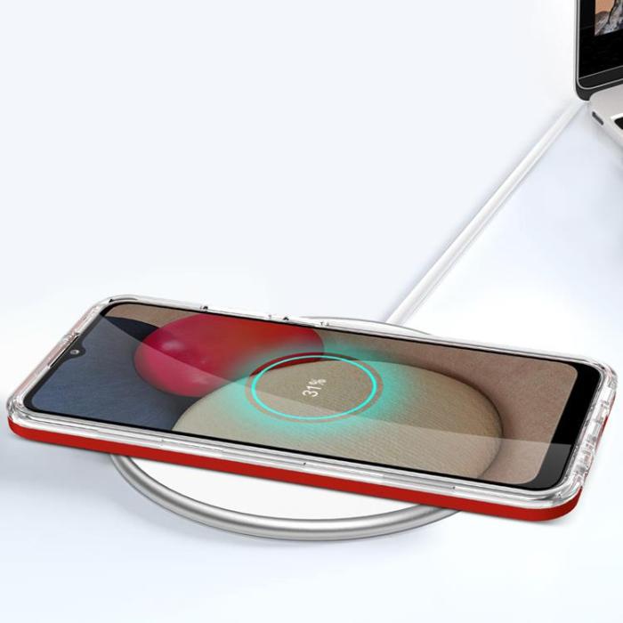 OEM - 3in1 Galaxy A03s Skal Frame Gel - Röd