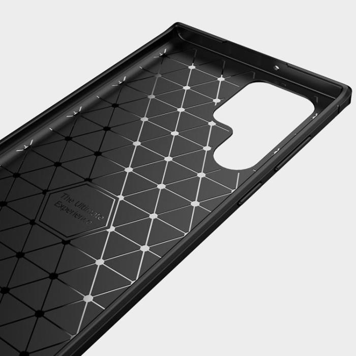 A-One Brand - Carbon Fiber Brushed Texture Skal Galaxy S22 Ultra 5G - Svart