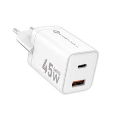 Forcell - Forcell GaN III Snabbladdare 45W USB-C - USB-A PD QC Mini Vit
