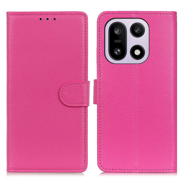 OnePlus 15 5G Plånboksfodral Litchi Texture Konstläder - Rosa (Rosa) | 2353 | AlltMobil