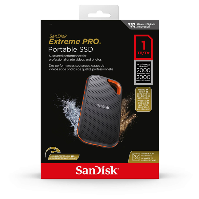 Sandisk - Sandisk Bärbar SSD Extreme PRO 1TB Upp Till 2000MB/s