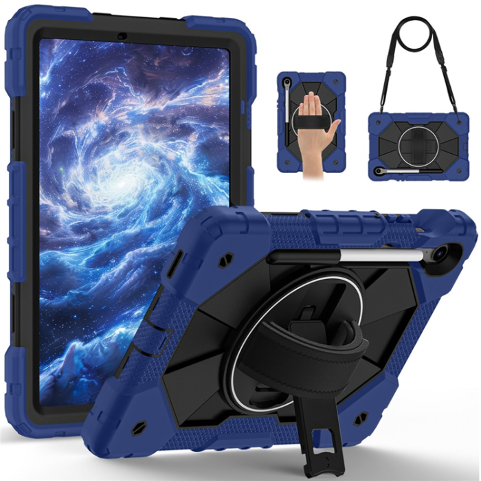 A-One Brand - Galaxy Tab S10 FE/S9 FE/S9 Skal Kickstand med Rem - Marinblå