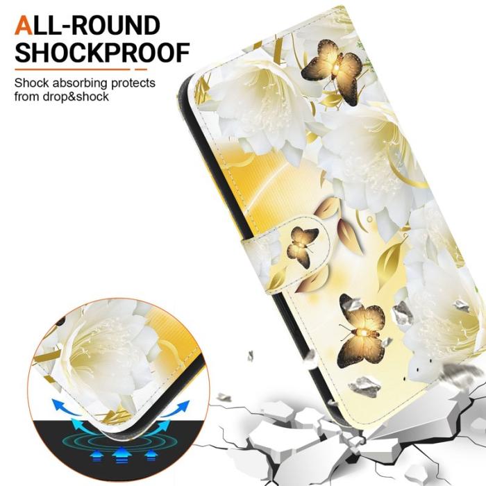 OEM - Samsung Galaxy S26 Plånboksfodral Anti-Drop Mönstertryck Konstläder - Guld
