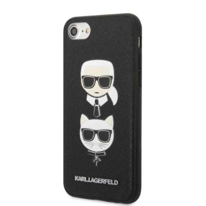 KARL LAGERFELD - Karl Lagerfeld iPhone 7/8/SE Skal Saffiano Ikonik Karl & Choupette Head