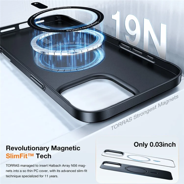 Torras - Torras iPhone 16 Pro Max Mobilskal Magsafe Shockproof - Svart