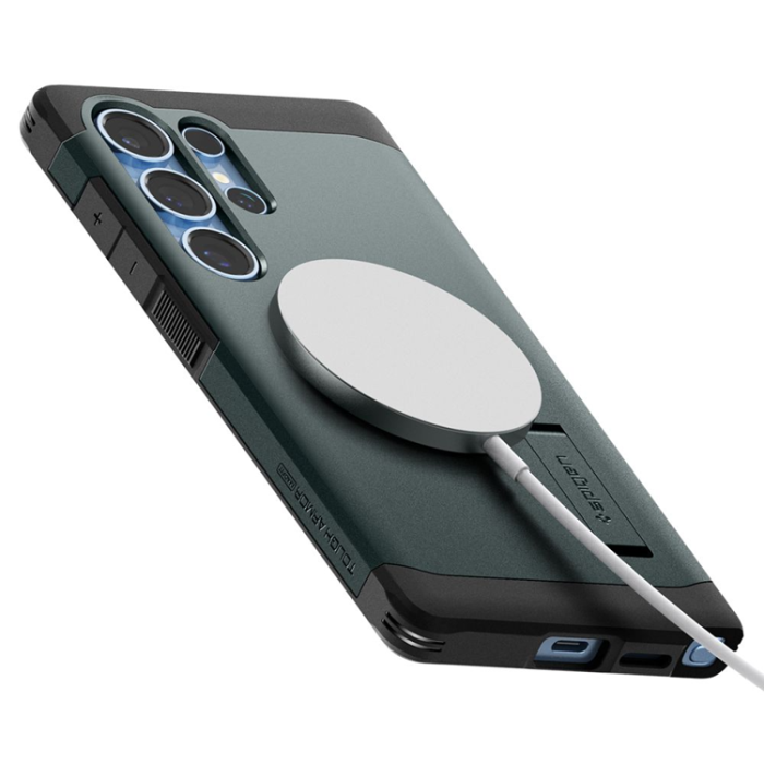 Spigen - Spigen Galaxy S25 Ultra Mobilskal Magsafe Tough Armor - Abyss Grön