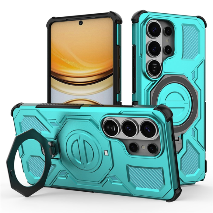 A-One Brand - Galaxy S26 Ultra Mobilskal Rotating Metal Kickstand - Babyblå