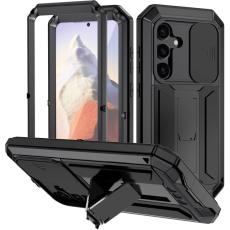 R-JUST - R-JUST Mobilskal till Galaxy S24 PC+Silicone+Metal - Svart