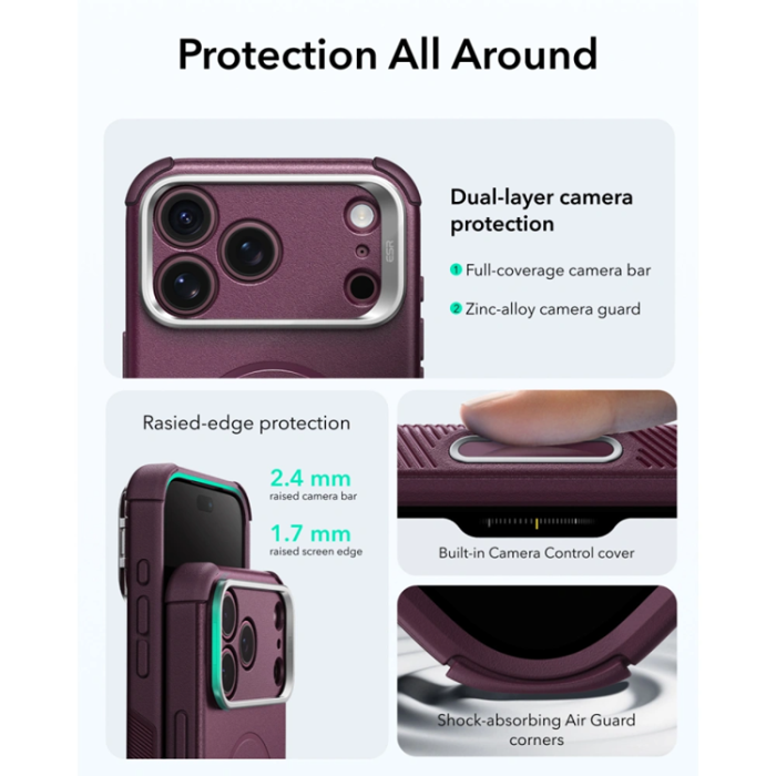 ESR - ESR Mobilskal För iPhone 17 Pro Max/18 Pro Max Magsafe Cyber Tough Kickstand