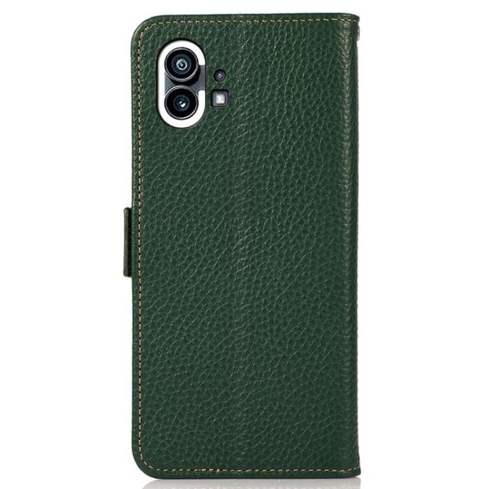 KHAZNEH - KHAZNEH Nothing Phone 1 Plånboksfodral Äkta Läder - Grön
