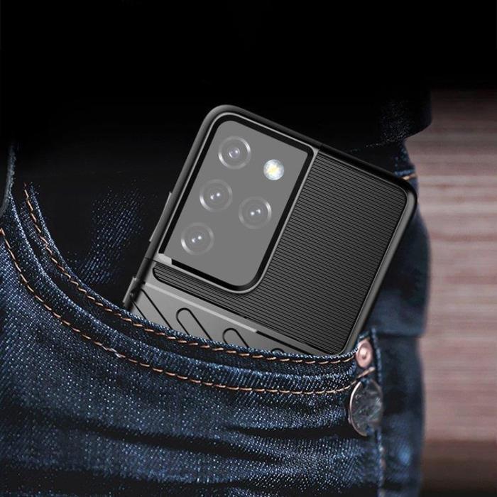 OEM - Thunder Flexibel Armored Skal Galaxy S22 Ultra - Svart