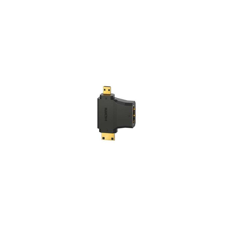 HAMA Adapter HDMI -HDMI Mini och HDMI Micro Guld Svart