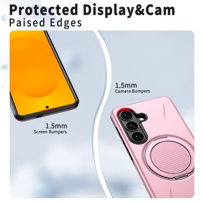 OEM - Mobilskal för Samsung Galaxy S26 Plus Magnetiskt Kickstand TPU + PC - Rosa