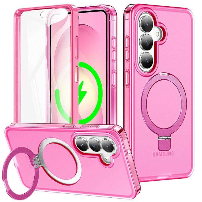 OEM - Mobilskal för Samsung Galaxy S26 Plus Magnetiskt Kickstand TPU + PC - Rosa