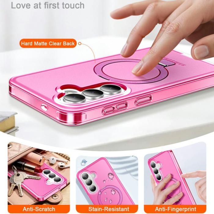 OEM - Mobilskal för Samsung Galaxy S26 Plus Magnetiskt Kickstand TPU + PC - Rosa