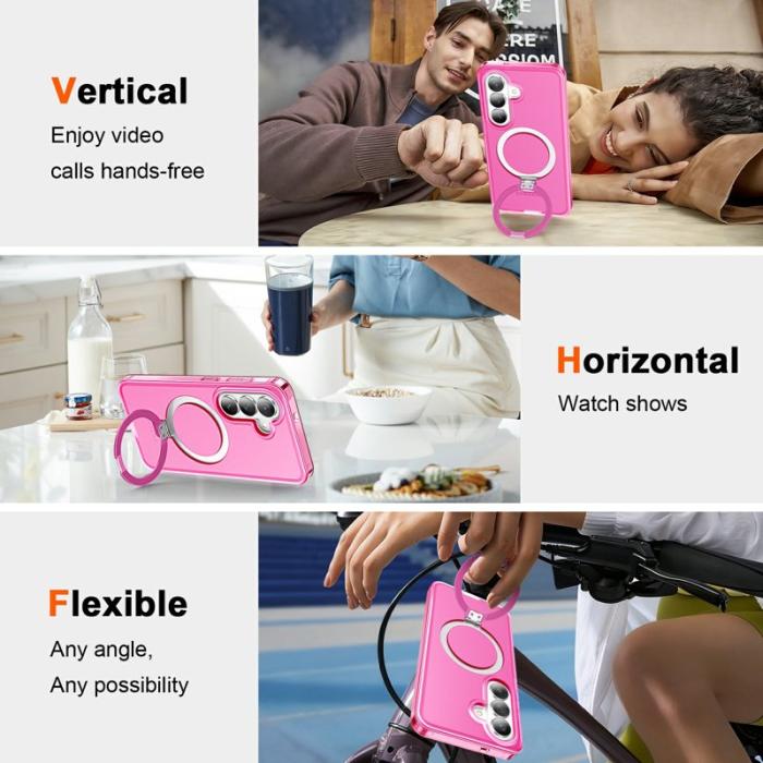 OEM - Mobilskal för Samsung Galaxy S26 Plus Magnetiskt Kickstand TPU + PC - Rosa