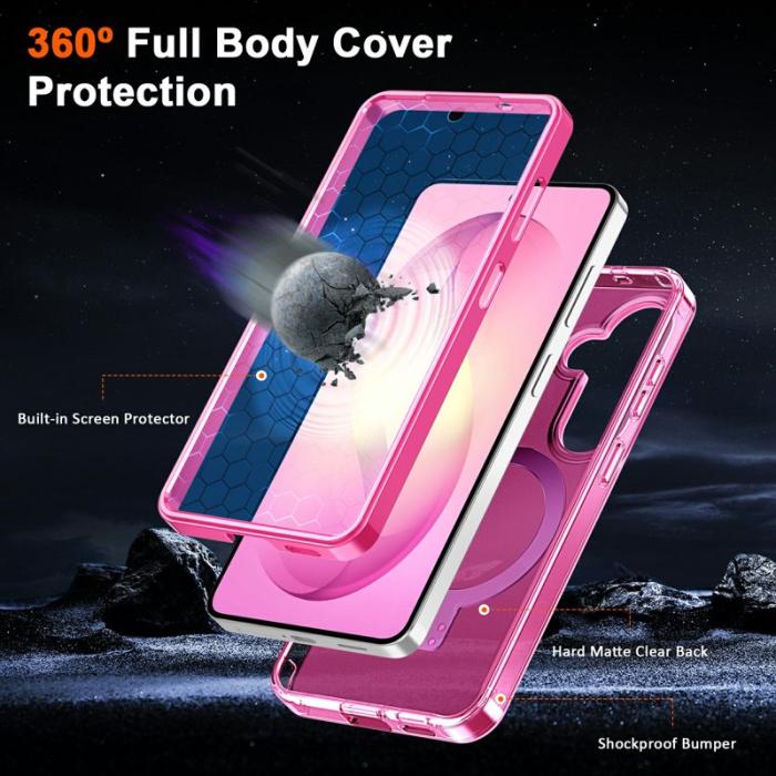 OEM - Mobilskal för Samsung Galaxy S26 Plus Magnetiskt Kickstand TPU + PC - Rosa