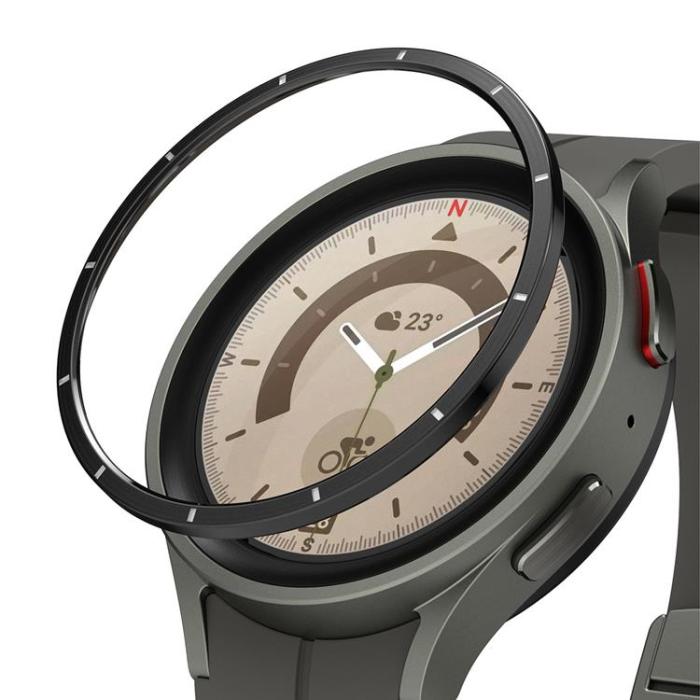 UTGATT1 - Ringke Galaxy Watch 5 Pro (45mm) Skal Bezel Styling Overlay Outer Rim - Svart
