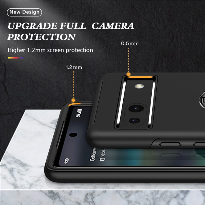 A-One Brand - Google Pixel 7A Mobilskal Ringhållare Kickstand - Svart