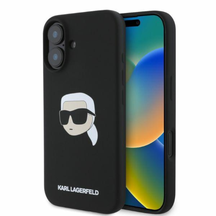 KARL LAGERFELD iPhone 16 Mobilskal Magsafe Silikon Karl Head Print | 2353 | AlltMobil