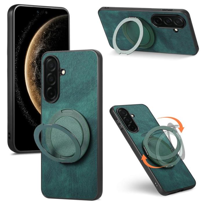 OEM - Mobilskal för Samsung Galaxy S26 Plus Konstläder Kickstand - Grön
