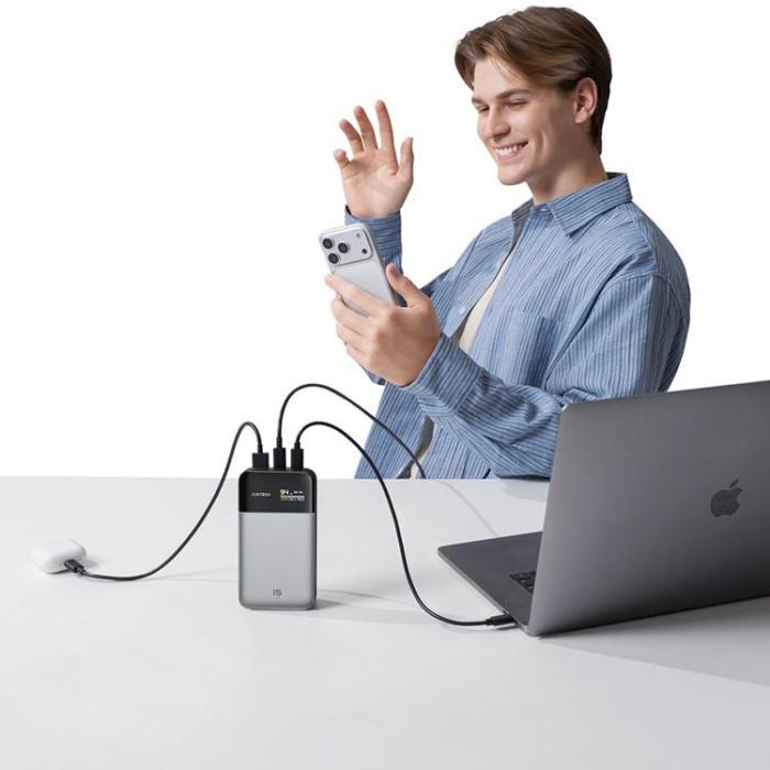 Cuktech - Cuktech Powerbank 15000 mAh 100W PB150S - Grå