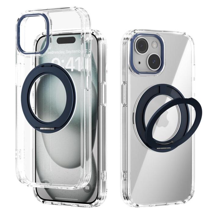 ABEEL - ABEEL Q-LUCK Mobilskal till iPhone 14 Shockproof med Kickstand Blå