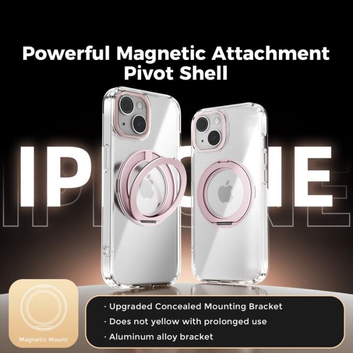 ABEEL - ABEEL Q-LUCK Mobilskal till iPhone 14 Shockproof TPU + PC - Rosa