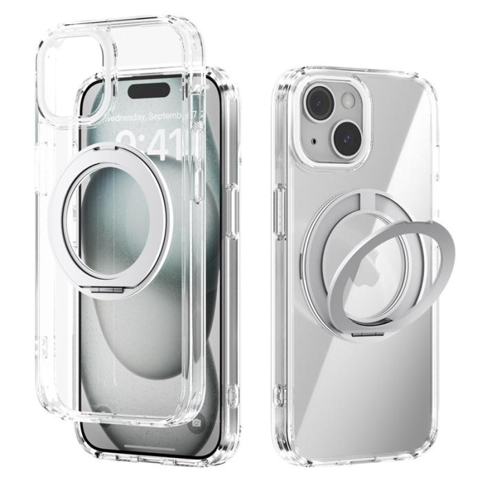 ABEEL - ABEEL Q-LUCK Mobilskal till iPhone 14 Shockproof TPU + PC Silver