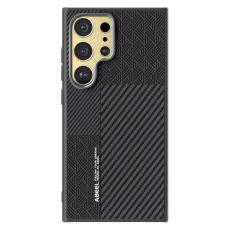 ABEEL - ABEEL Mobilskal till Samsung Galaxy S24 Ultra PC TPU Aluminium L&auml;der - Textur 1