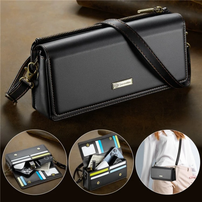 Caseme - CASEME Crossbody Väska RFID Blocking Me30 Max Läder - Svart