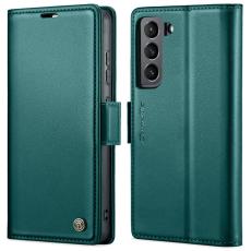 Caseme - CASEME Pl&aring;nboksfodral Konstl&auml;der f&ouml;r Samsung Galaxy S22 5G - Gr&ouml;n